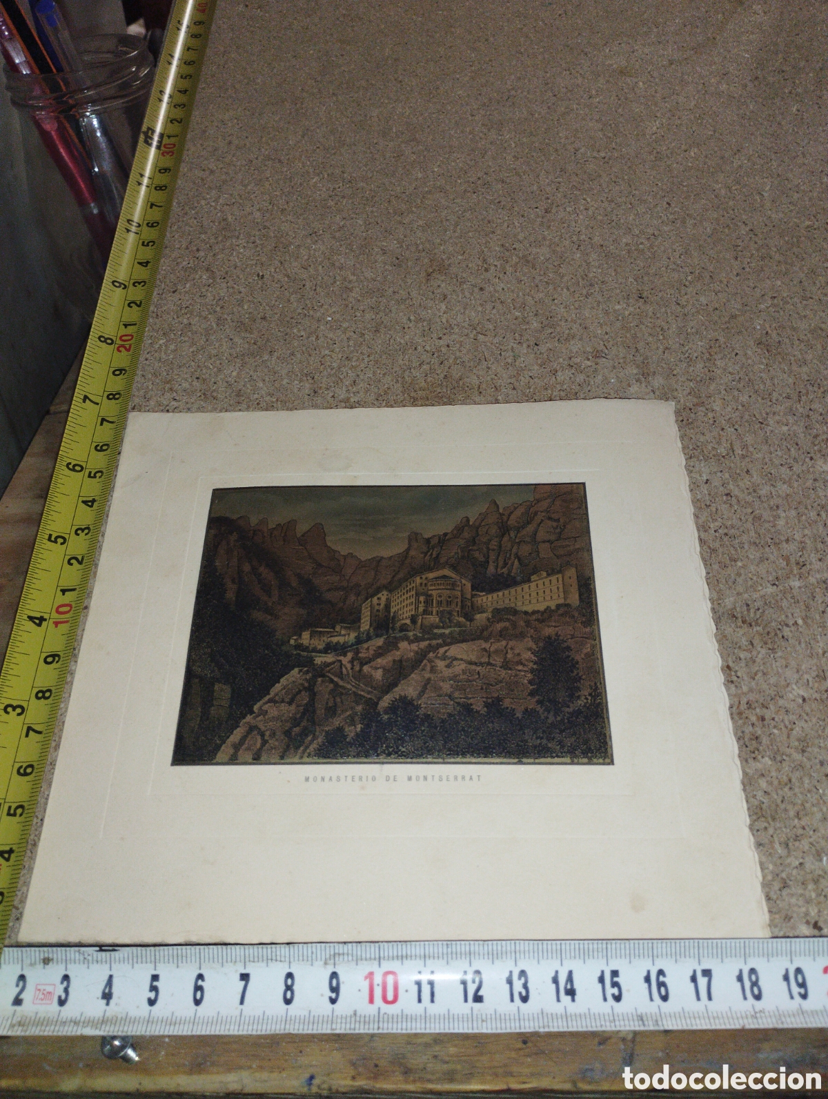 Kunst: Antiguo grabado del Monasterio de Montserrat