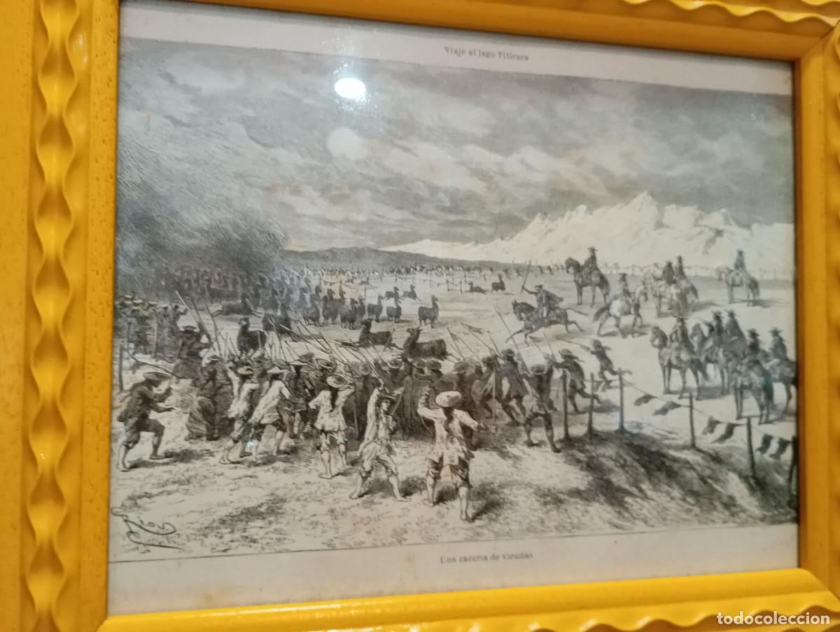 Arte: cuadro con grabado antiguo o marco - Foto 2