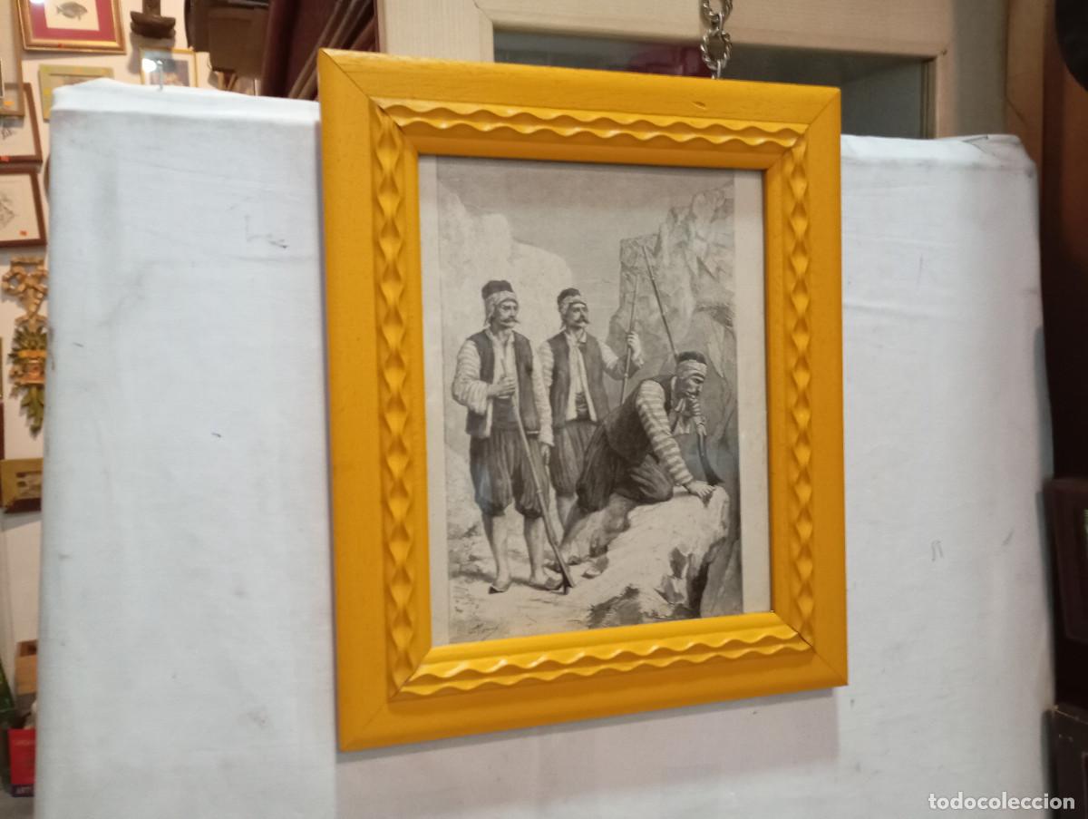 Arte: cuadro con grabado antiguo y marco - Foto 1