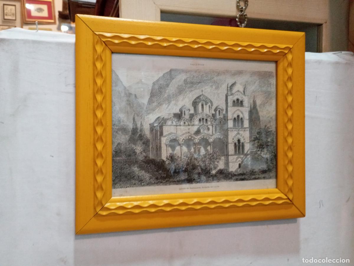 Arte: cuadro con grabado antiguo o marco - Foto 1