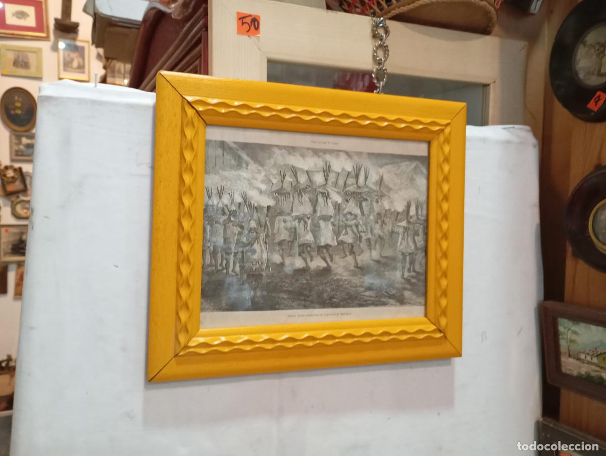 Arte: cuadro con grabado antiguo o marco - Foto 1
