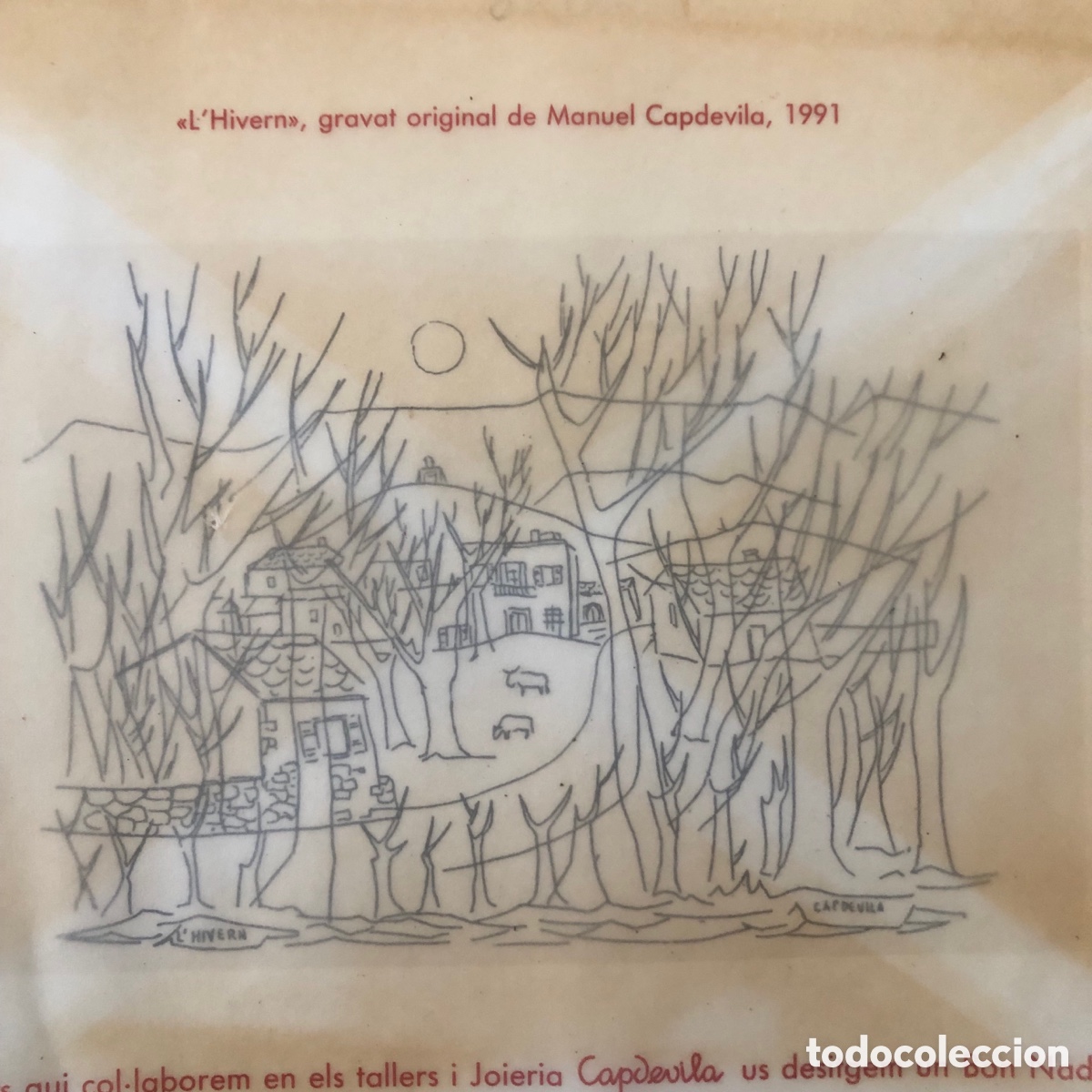 Arte: Manuel Capdevila L&rsquo;Hivern Grabado Original 1991 - Foto 4