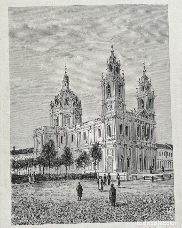 Arte: Vista de la bas&iacute;lica de La Estrella en Lisboa (Portugal), 1884. Catenacci