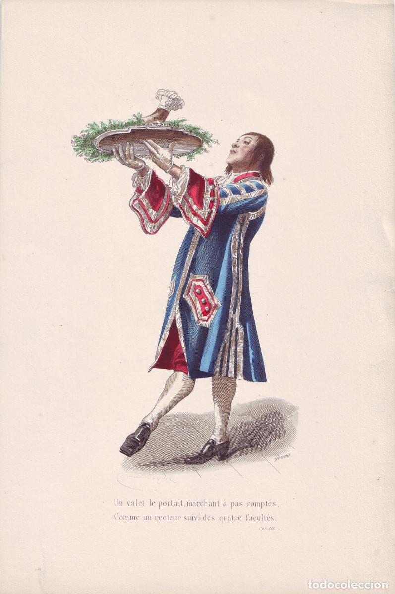 Arte: Un valet le portait, marchant &aacute; pas compt&eacute;s. Comme un recteur suivi des quatre facult&eacute;s_Gervais (il.