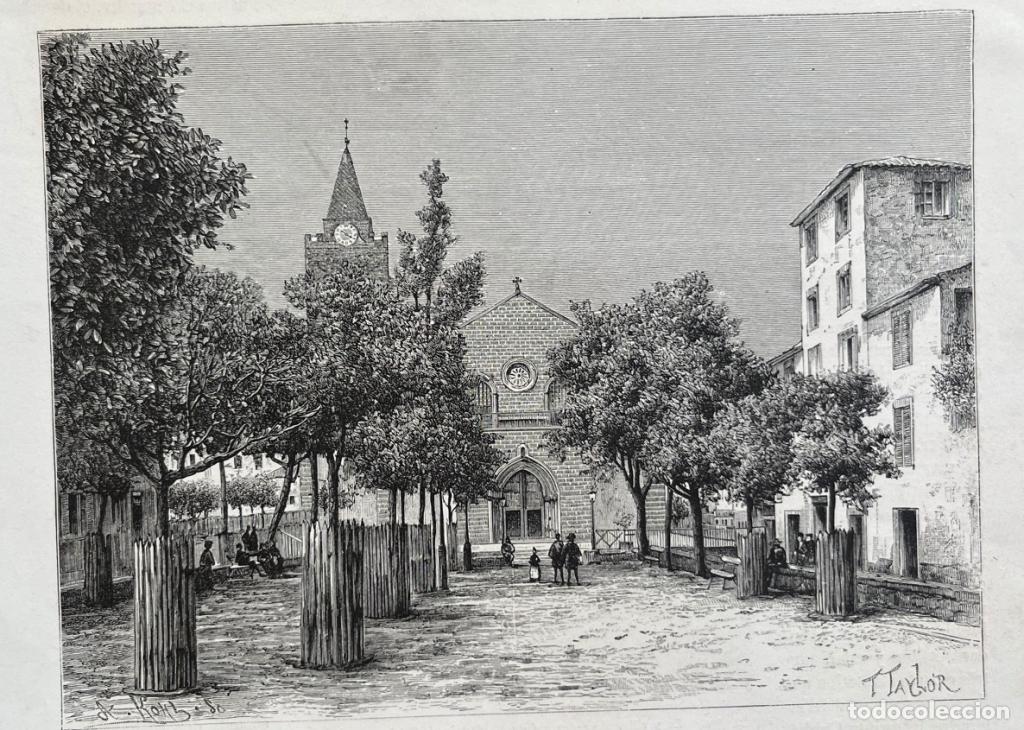 Art: Catedral y casa en el litoral de Funchal (Madeira, Portugal), 1885. Taylor