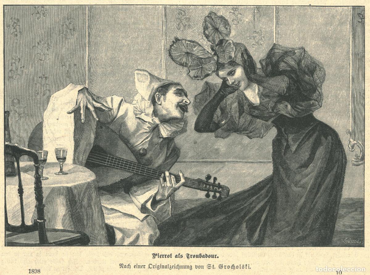Art: Pierrot als Troubadour_Die Gartenlaube (1898). Illustr. St. Grocholsti