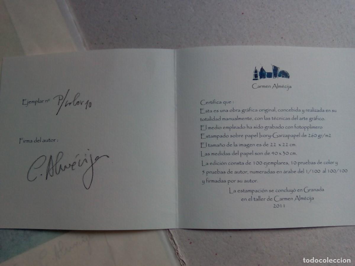 Arte: GRABADO DE CARMEN ALM&Eacute;CIJA. Certificado - Foto 5