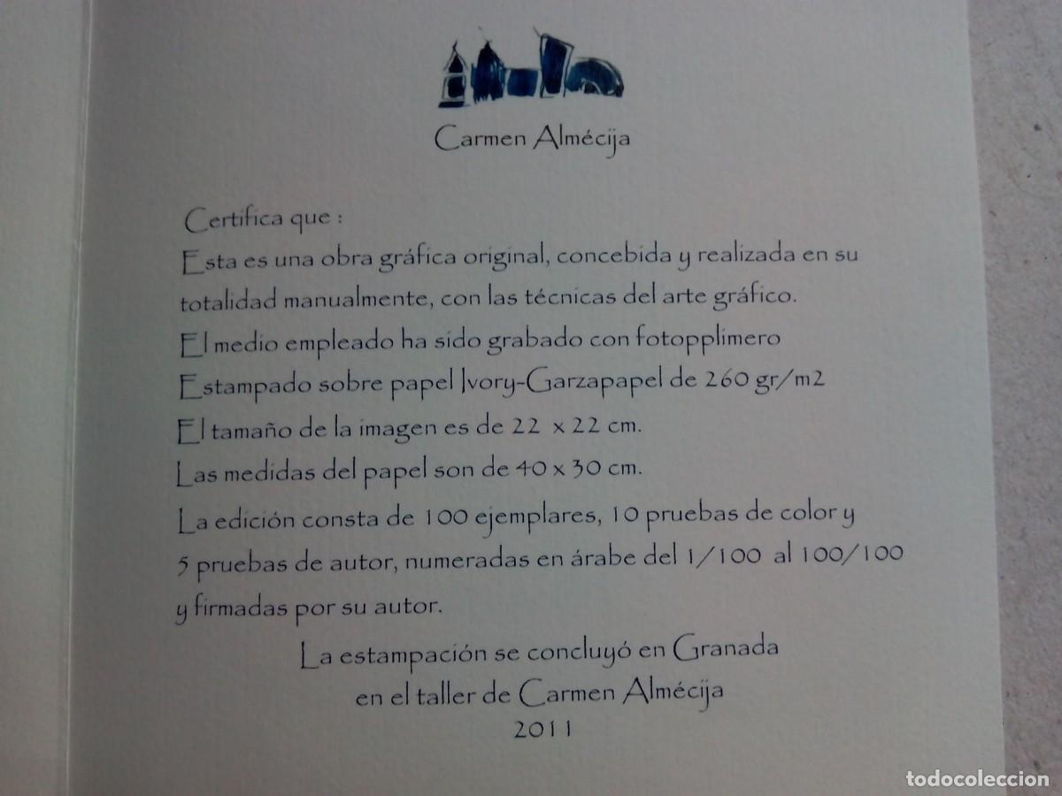 Arte: GRABADO DE CARMEN ALM&Eacute;CIJA. Certificado - Foto 6