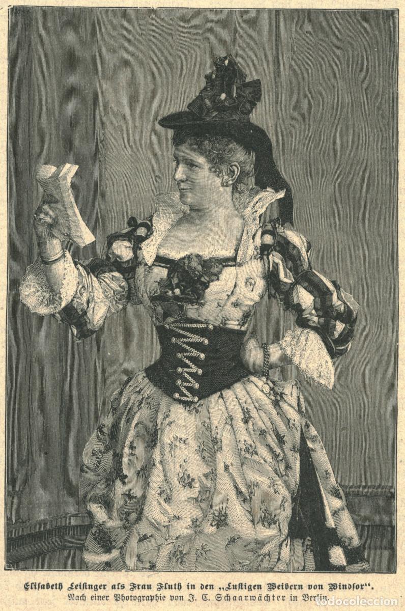 Art: Elizabeth Leisinger (Frau Fluth) in Lustigen Weibern von Windsor_Die Gartenlaube (1891)