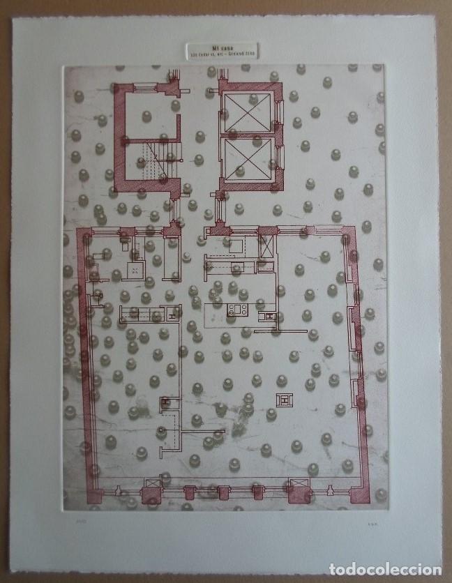 Kunst: Elena del Rivero (Valencia 1949) grab 38x52 papel 50x65cms firmado l&aacute;piz y 63/75 New York Zona 0 USA