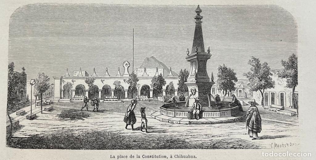 Arte: Vista de la plaza de la Constituci&oacute;n en Chihuahua (M&eacute;xico), 1862. Maurond