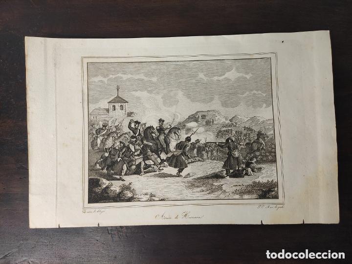Art: Acci&oacute;n de Hernani Zarza lo dibujo P.C. Mar&eacute; lo grab&oacute; - Siglo XIX - 28x18 18x14