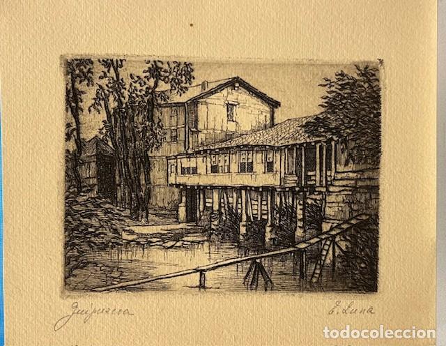 Arte: GRABADO AL AGUAFUERTE DE GUIPUZCOA DE E. LUNA - Foto 1