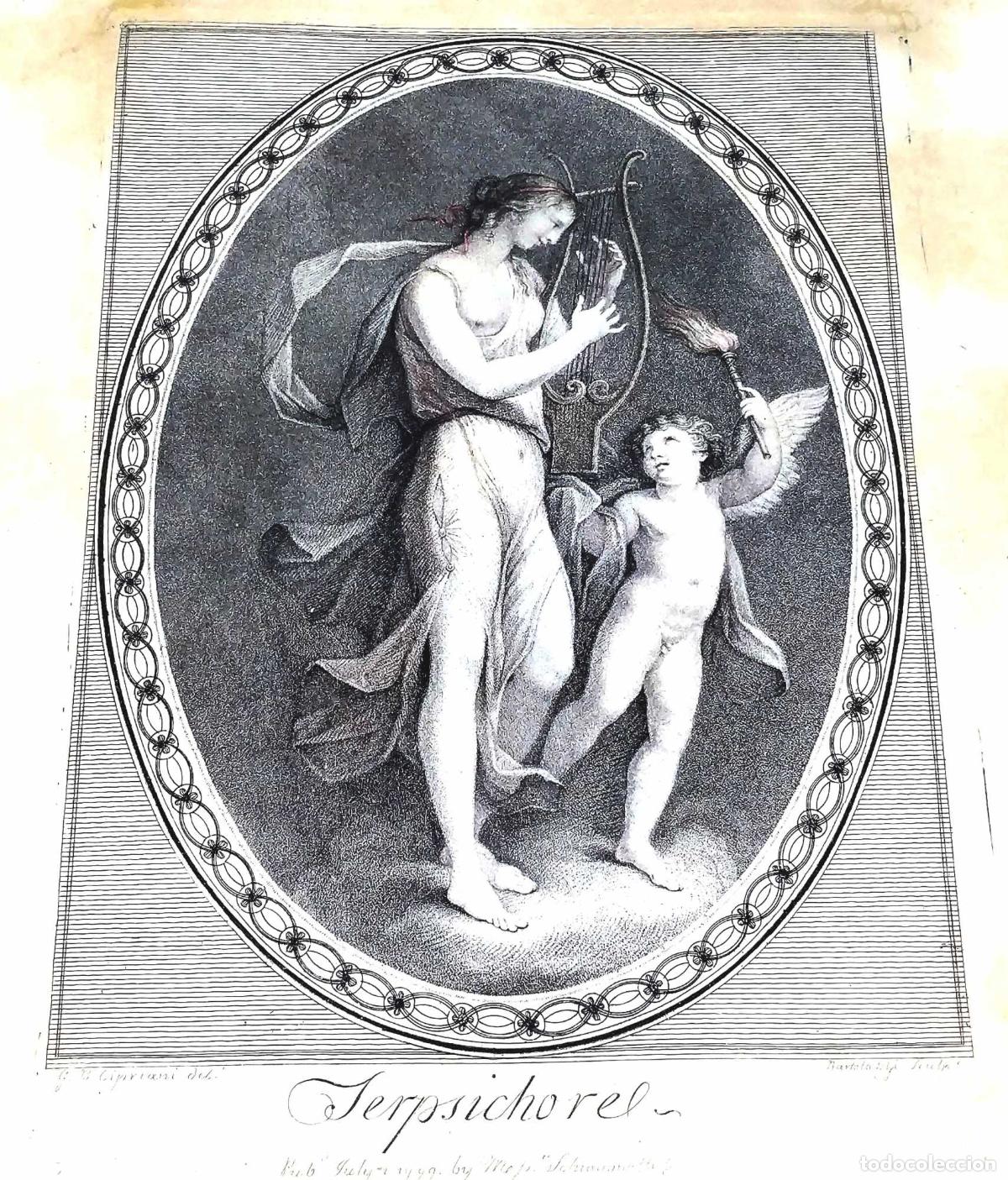 Arte: TERPSICHORE. FRANCESCO BARTOLOZZI. GRABADO. INGLATERRA. 1799. - Foto 1