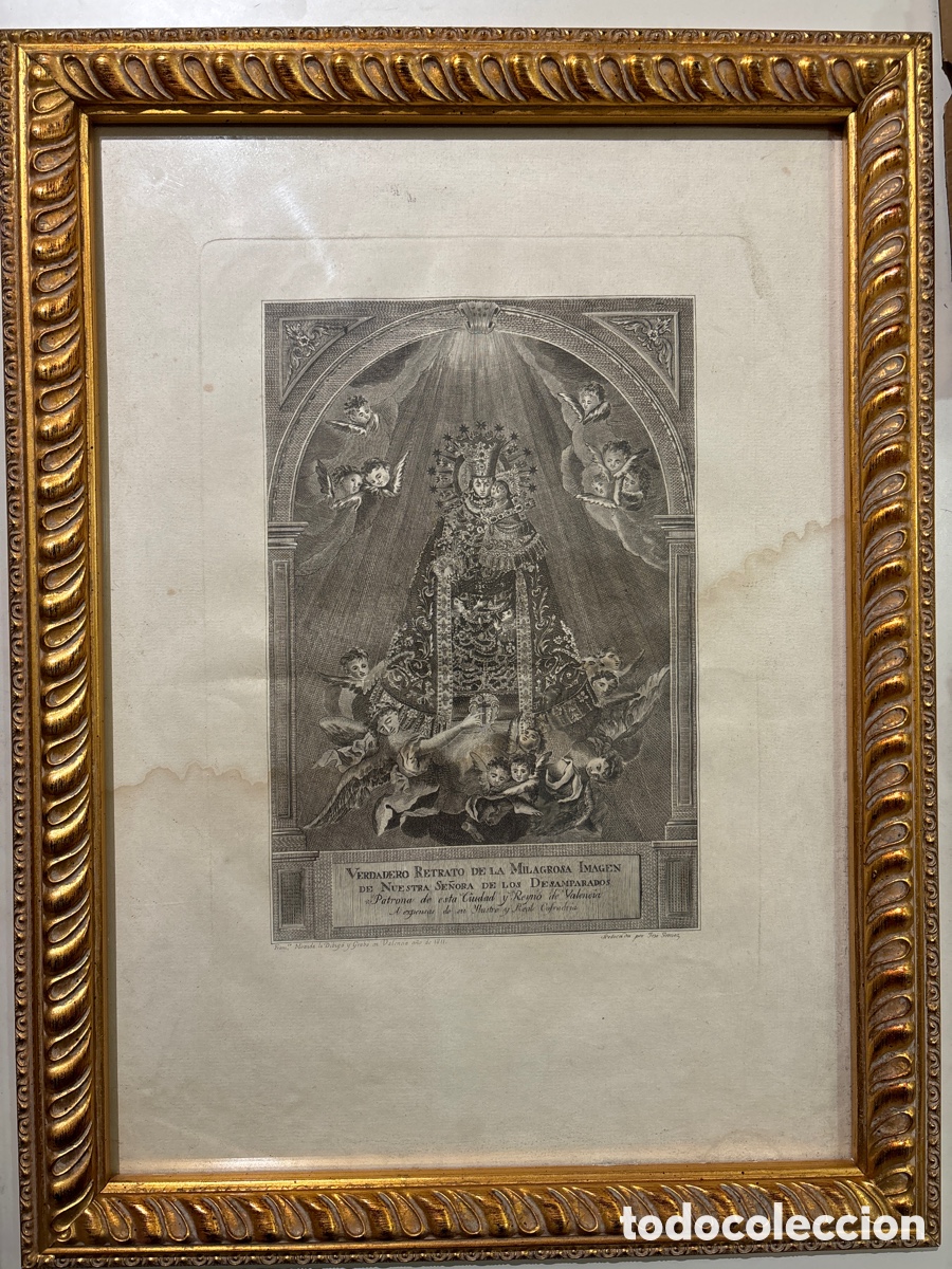 Arte: VERDADERO RETRATO DE LA MILAGROSA IMAGEN DE NTRA. SRA. DE LOS DESAMPARADOS. AÑO 1811. DIBUJO Y GRABO