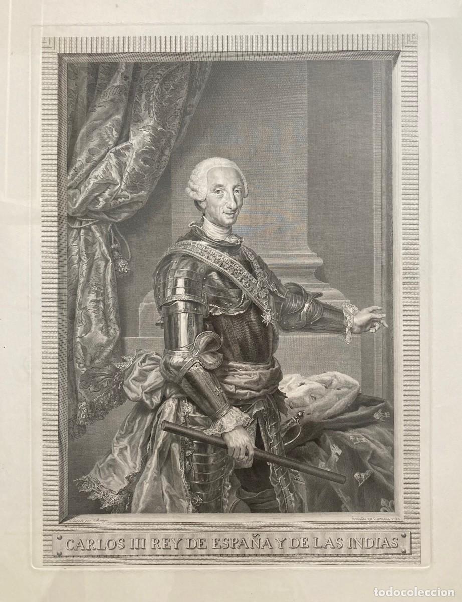 Arte: Grabado Carlos III. 1783. Original - Foto 2