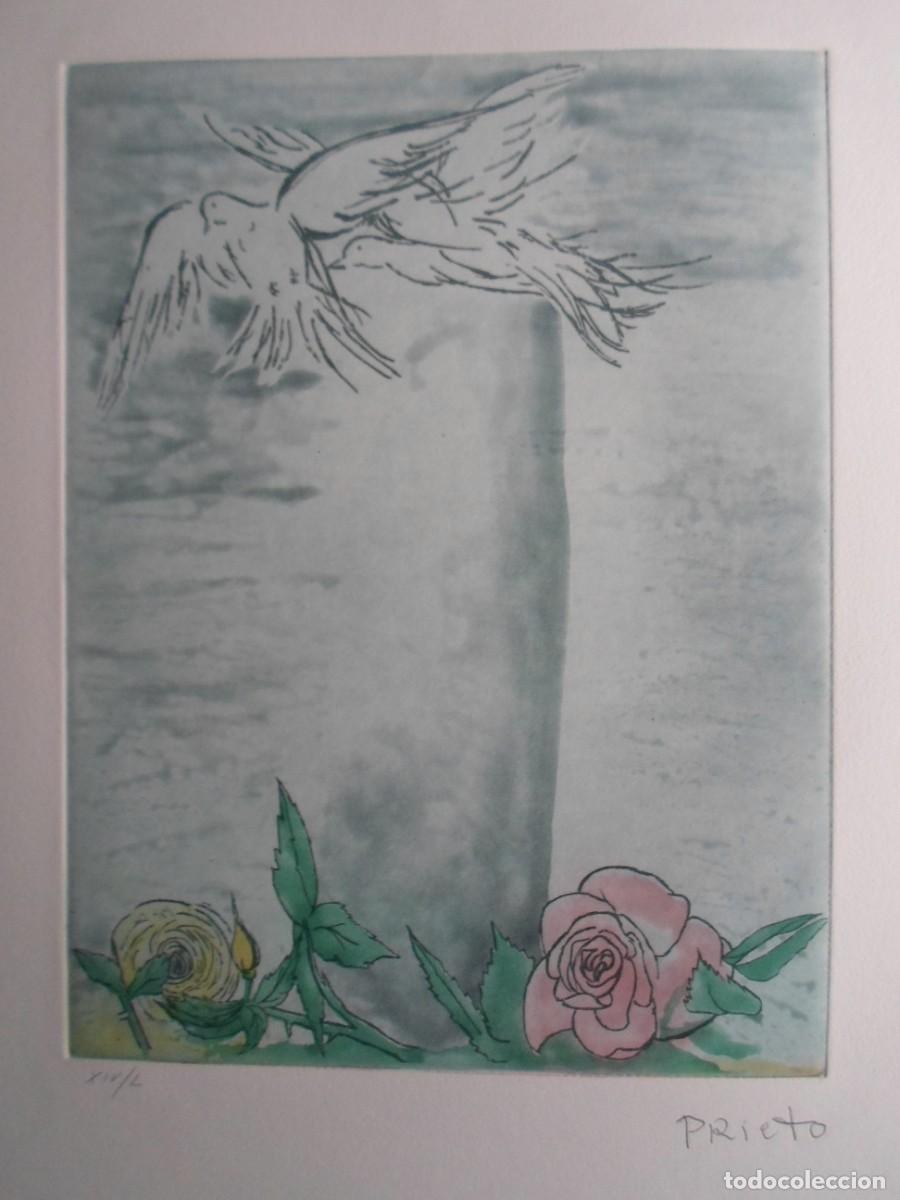 Art: Gregorio PRIETO Valdepe&ntilde;as, Ciudad Real 1897-1992, grabado 1982 firmado l&aacute;piz, numerado /195. Perfec