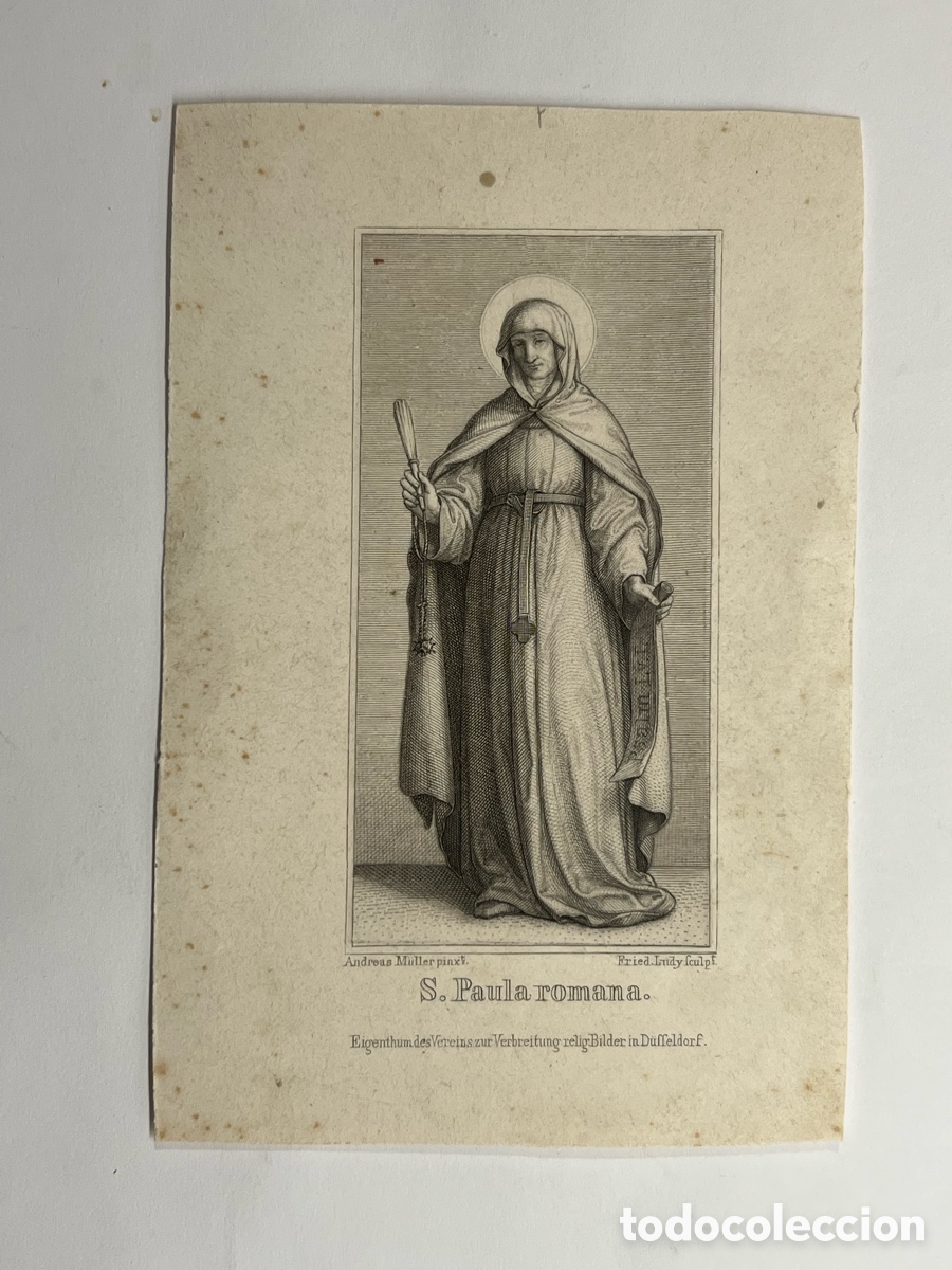 Kunst: SANTA PAULA ROMANA.. Grabado litogr&aacute;fico Alem&aacute;n. Andreas Muller Pinx. Fried Ludy (h.1870?)