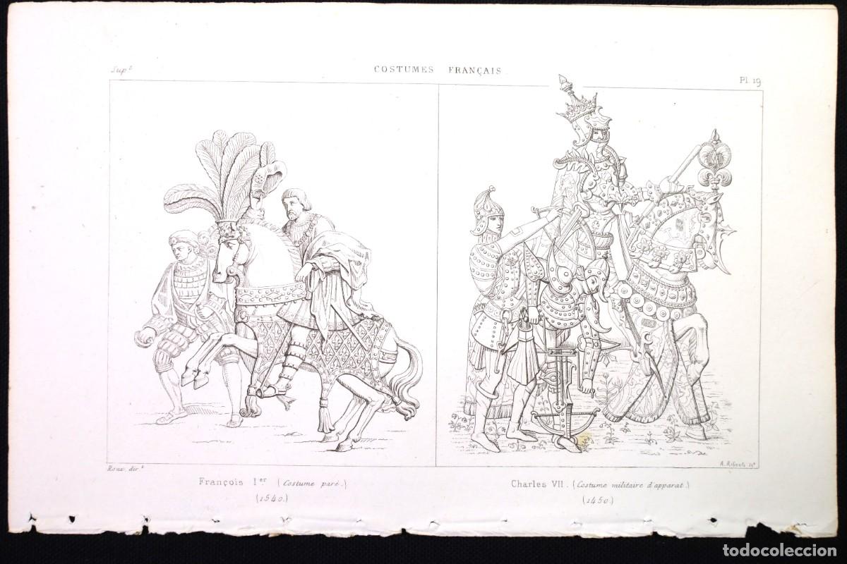 Kunst: Grabado Costumes fran&ccedil;ais. Trajes franceses. Engraving Costumes fran&ccedil;ais. French costumes