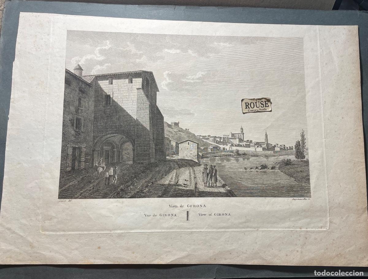 Kunst: GERONA - ANTIGUO GRABADO - VISTA DE GERONA -VUE DE GIRONA - VIEW OF GIRONA 1806 AGUAFUERTEY BURIL -