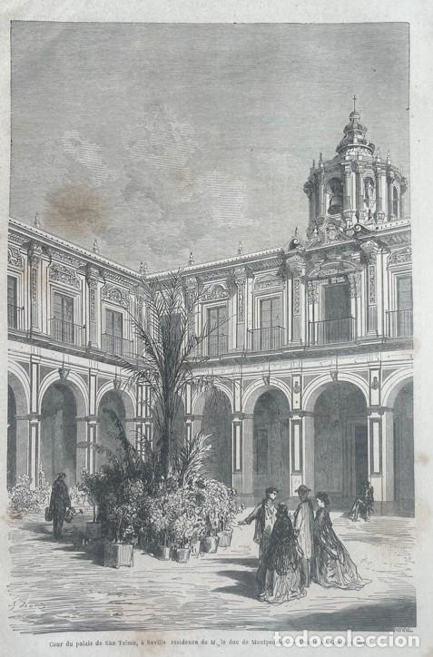 Art: Patio del palacio de San Telmo en Sevilla (Espa&ntilde;a), 1862. G. Dor&eacute;/ Minne