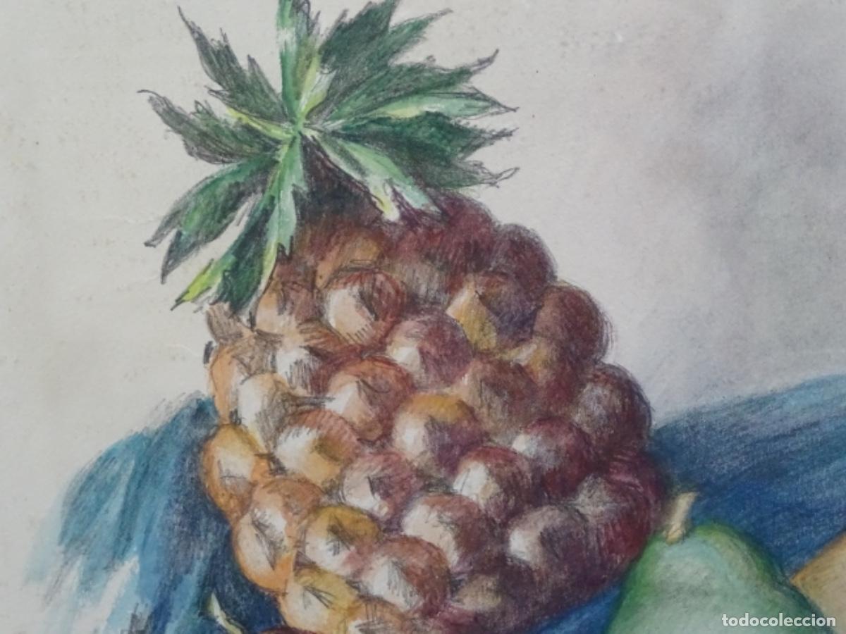 Arte: GRABADO RAMON RIBAS RIUS. BODEGON FRUTAS. - Foto 5