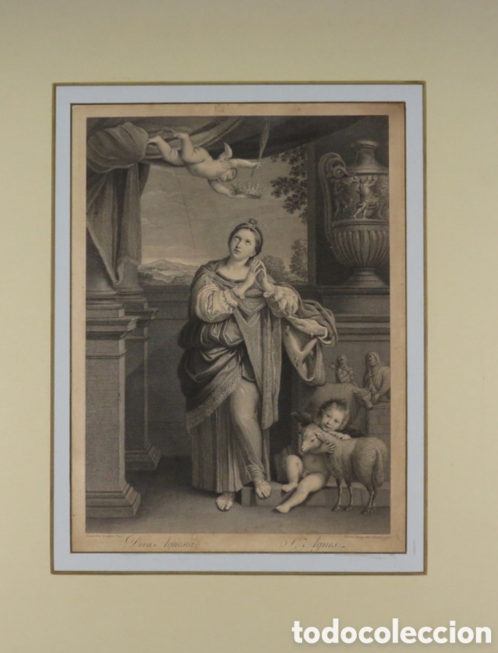 Arte: Santa In&eacute;s Grabado de 1759 - Foto 1