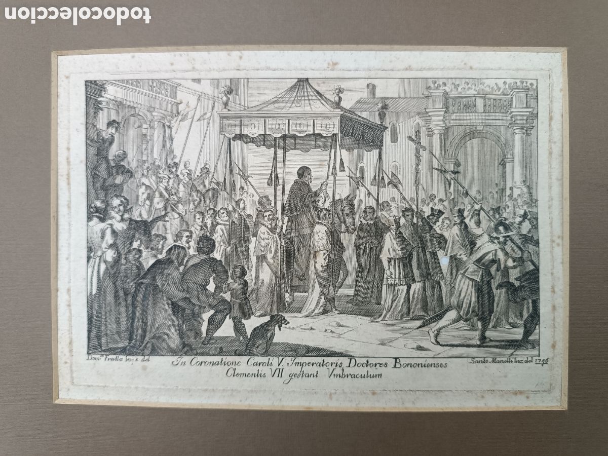 Arte: Grabado coronatione de Caroli V a&ntilde;o 1746 - Foto 2