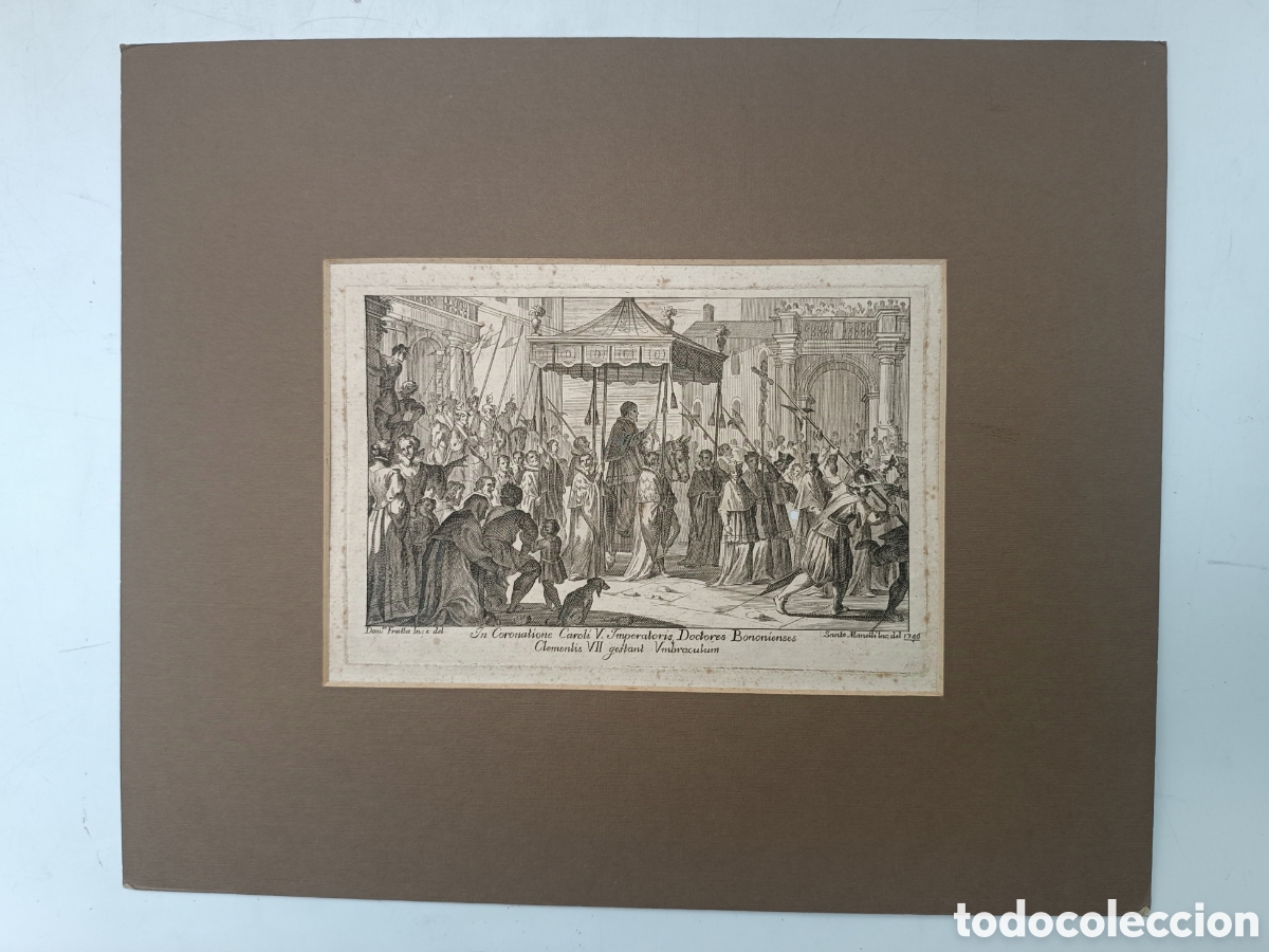 Arte: Grabado coronatione de Caroli V a&ntilde;o 1746 - Foto 1