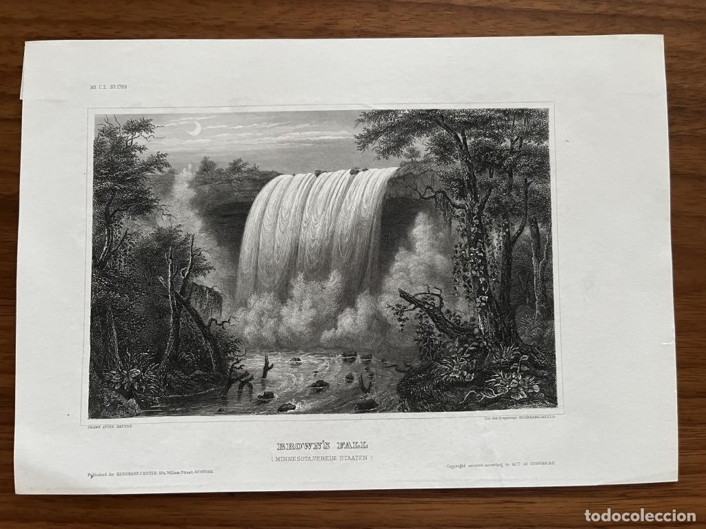 Arte: Catarata de Monnesota (EEUU), hacia 1840. Meyer - Foto 2