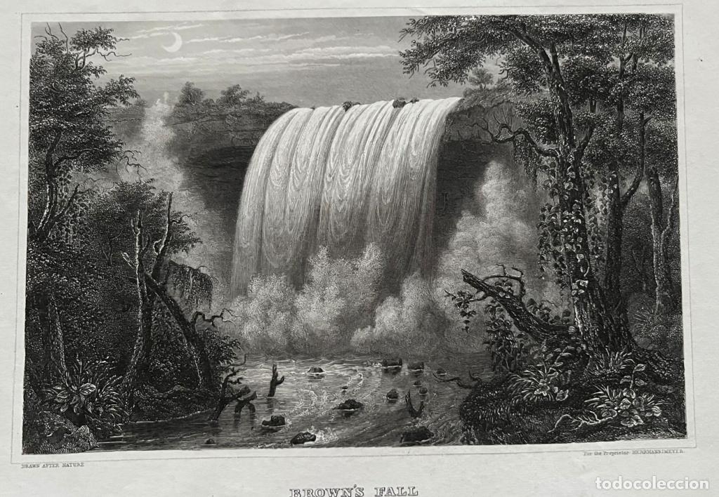 Arte: Catarata de Monnesota (EEUU), hacia 1840. Meyer - Foto 1