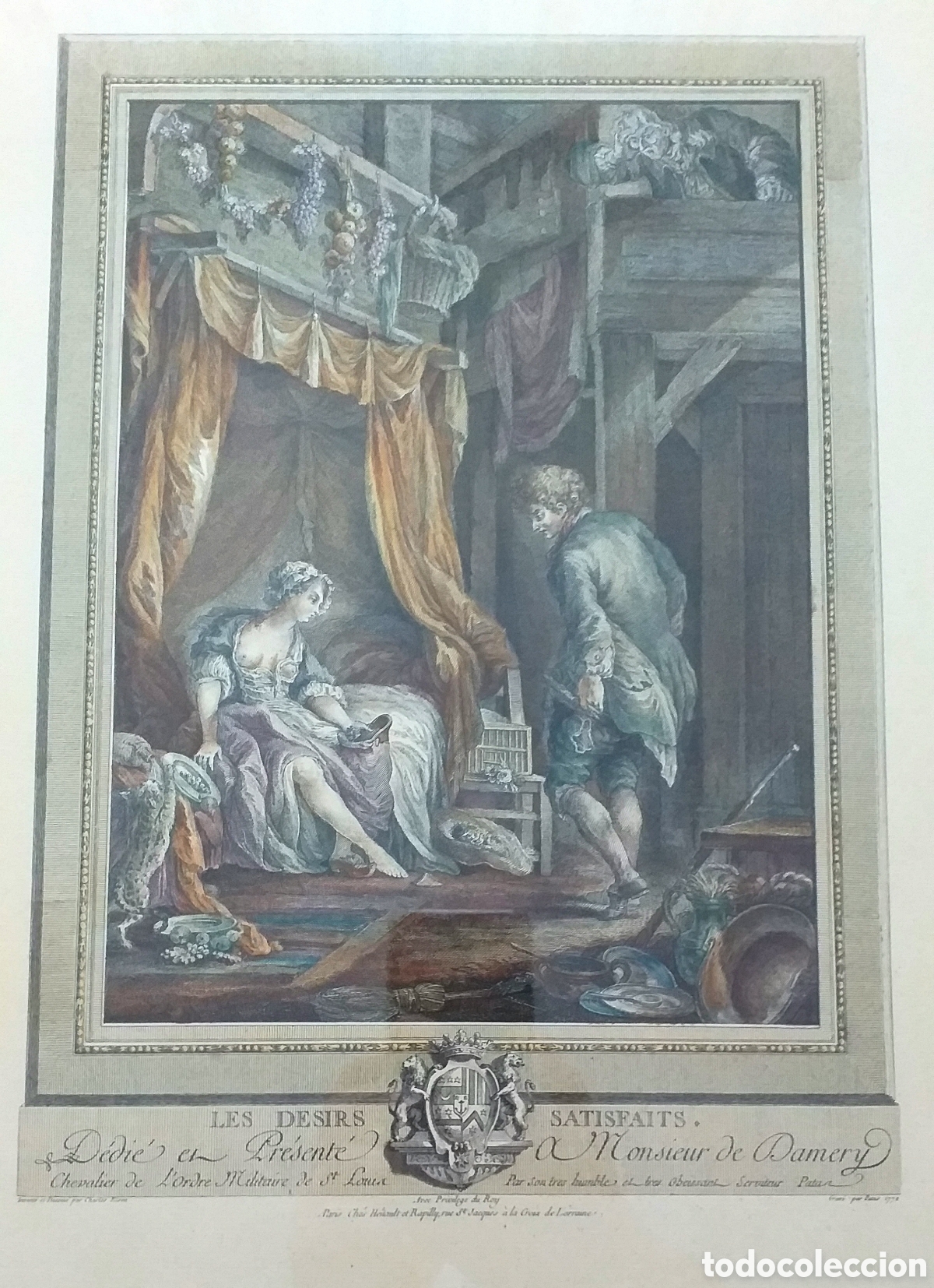 Arte: GRAVADO DE CHARLES EISEN - LES D&Eacute;SiRS SATISFAIT 1772 - Foto 2