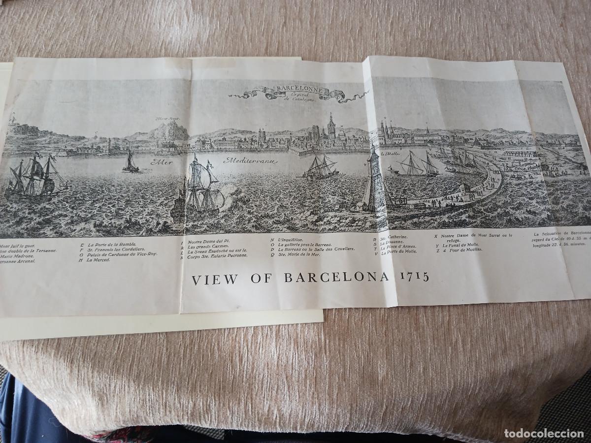 Arte: lamina, doblada en triptico, barcelonne capital de catalogne, - Foto 1