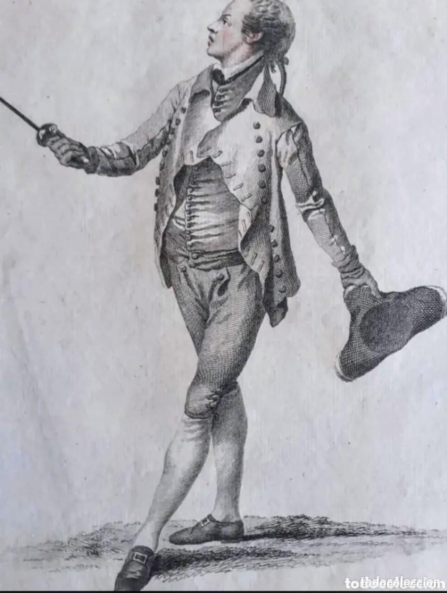 Arte: Grabado Esgrima a&ntilde;o 1763 - Foto 1
