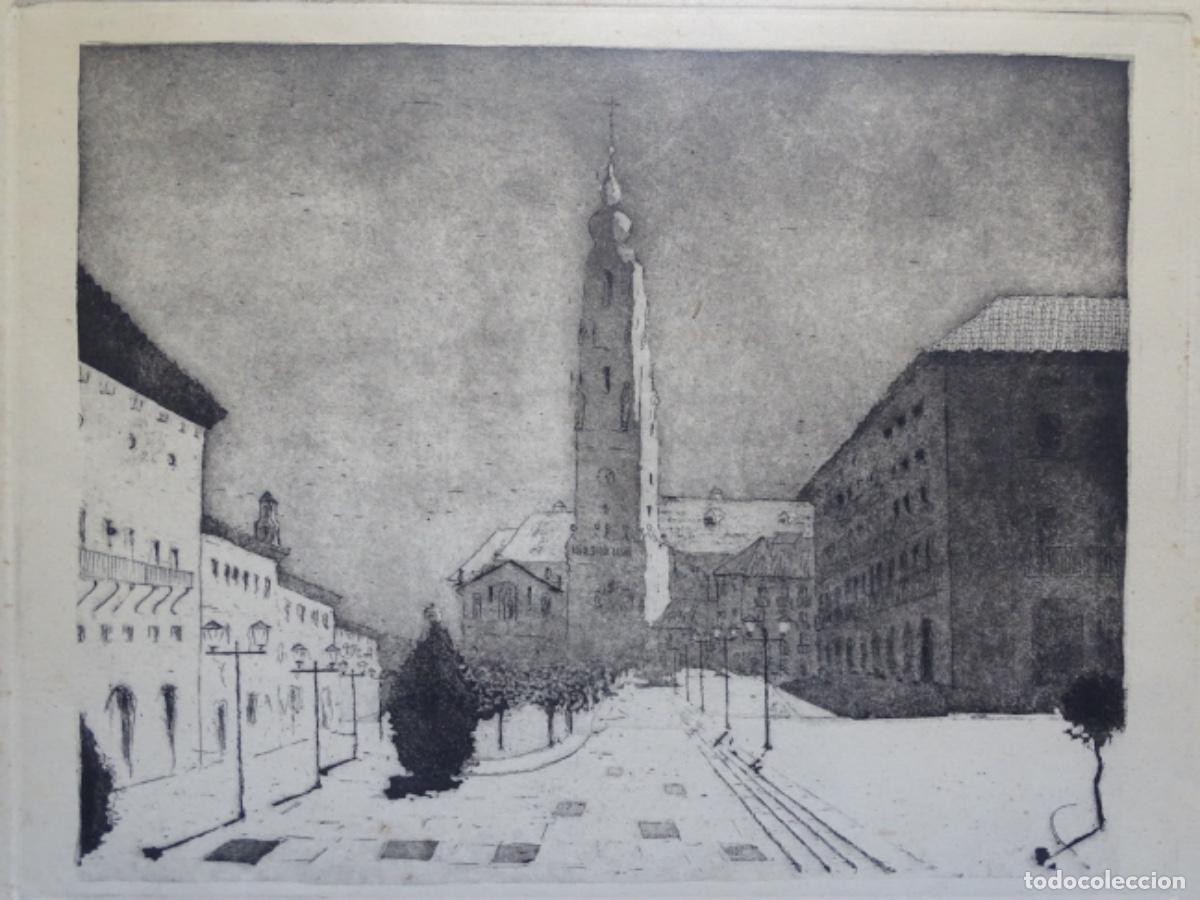 Arte: ANTIGUO GRABADO AN&Oacute;NIMO. PLAZA. - Foto 2