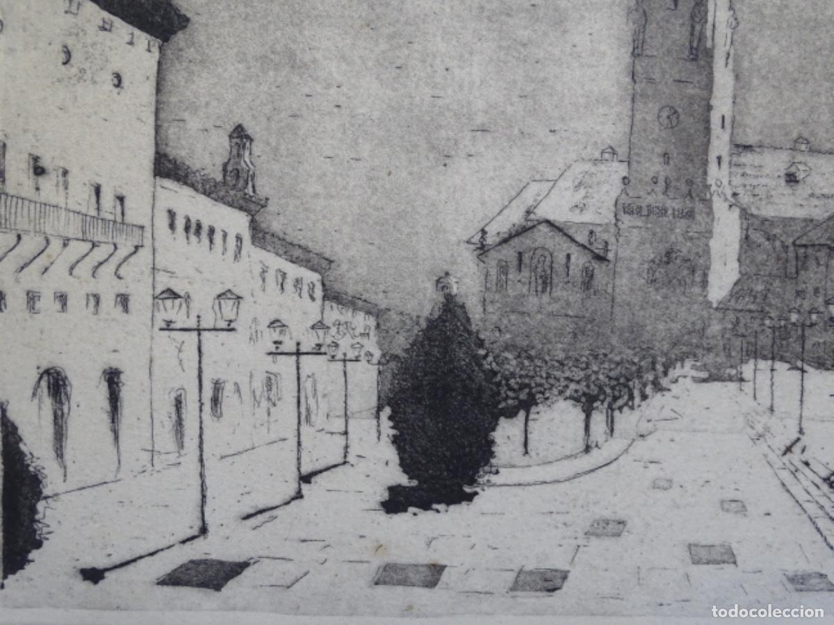 Arte: ANTIGUO GRABADO AN&Oacute;NIMO. PLAZA. - Foto 3