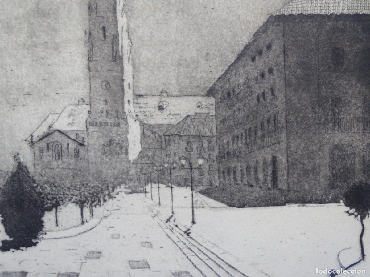 Arte: ANTIGUO GRABADO AN&Oacute;NIMO. PLAZA. - Foto 4