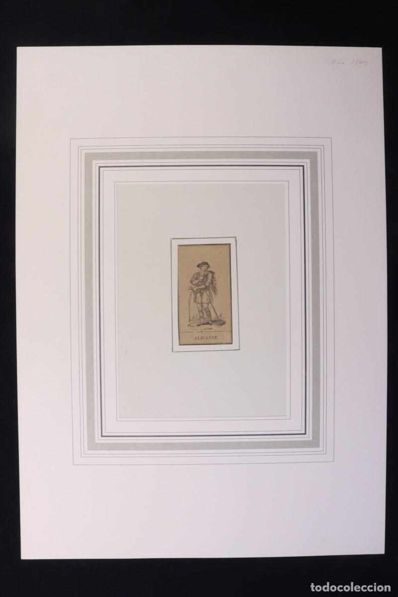 Arte: Grabado Personaje Alicantino del S.XVIII. 1840 Engraving Alicantino character from the XVIII century