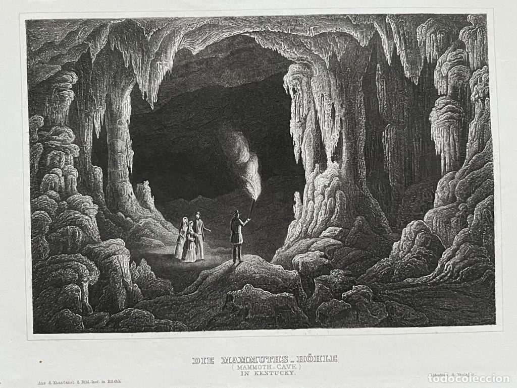 Arte: Vista de la cueva del mamut en Kentacky (EEUU), hacia 1850
