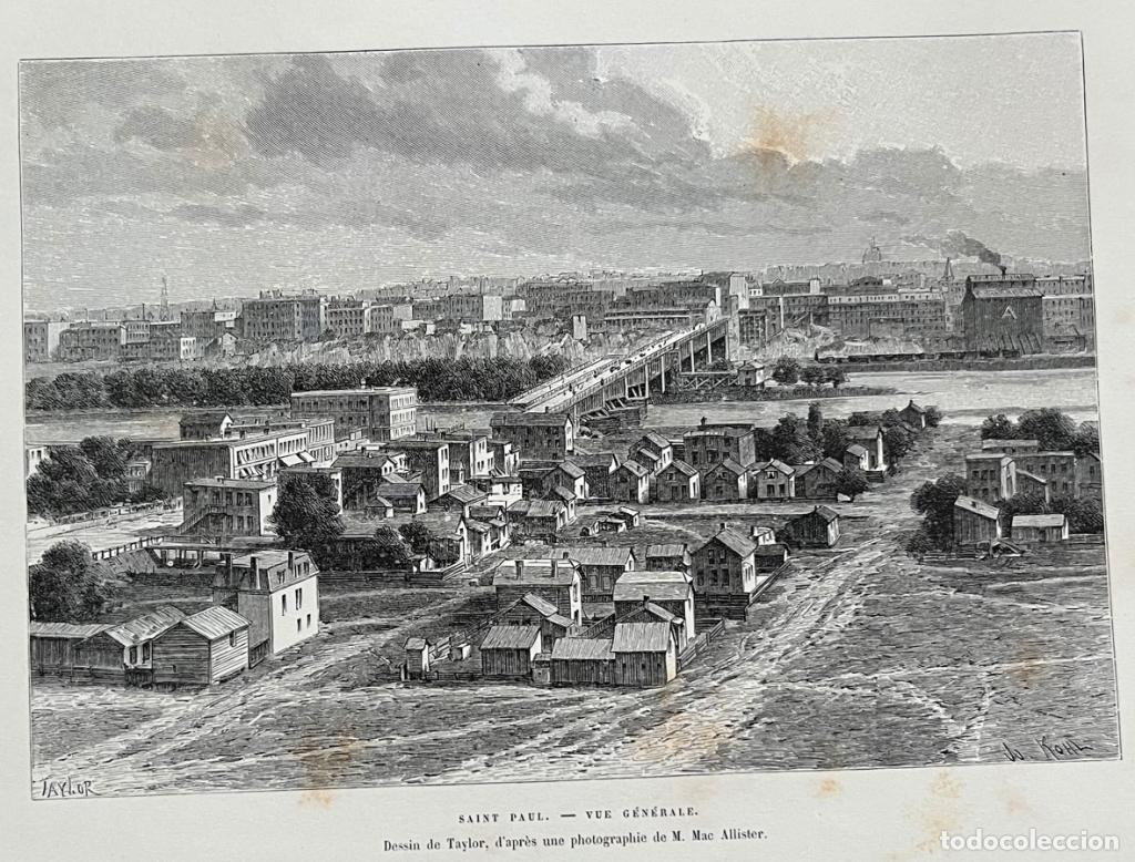Arte: Vista de Saint Paul en Minnesota (EEUU), 1890. Taylor /Kohl /Allister