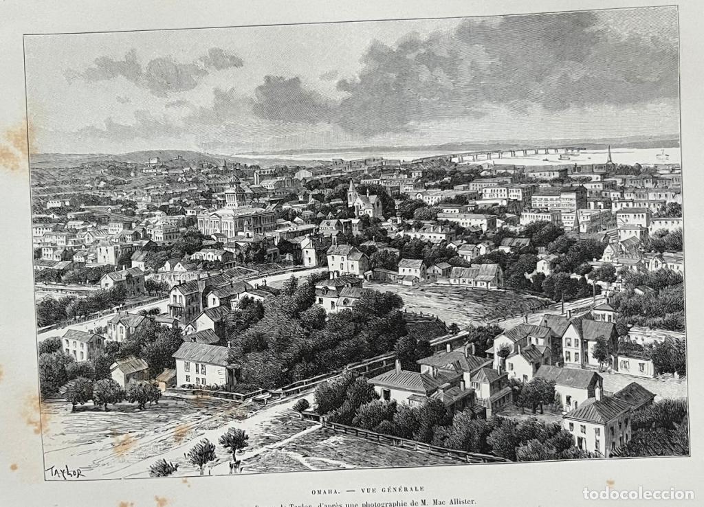 Arte: Vista de Ohama en Nebraska(EEUU), 1890. Taylor /Kohl /Allister