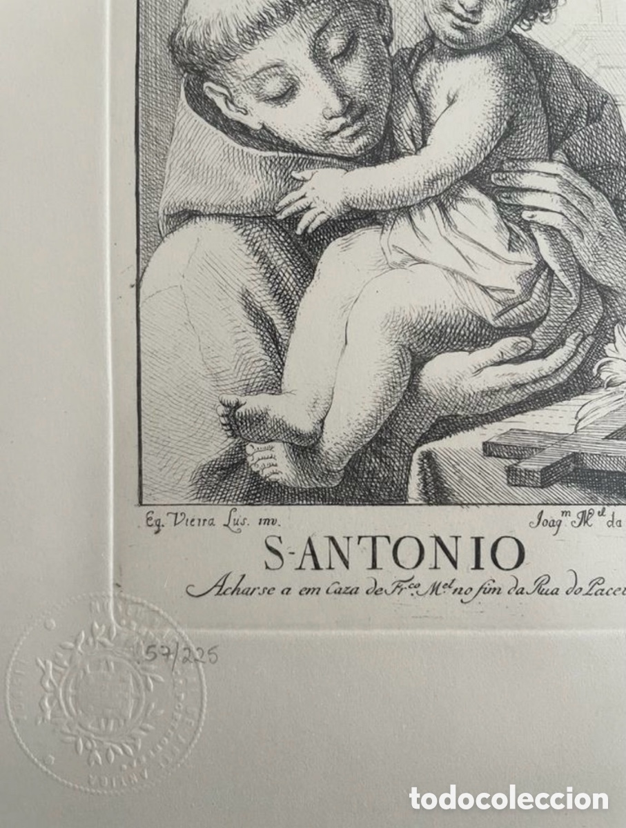 Arte: Grabado antiguo de San Antonio - Foto 3