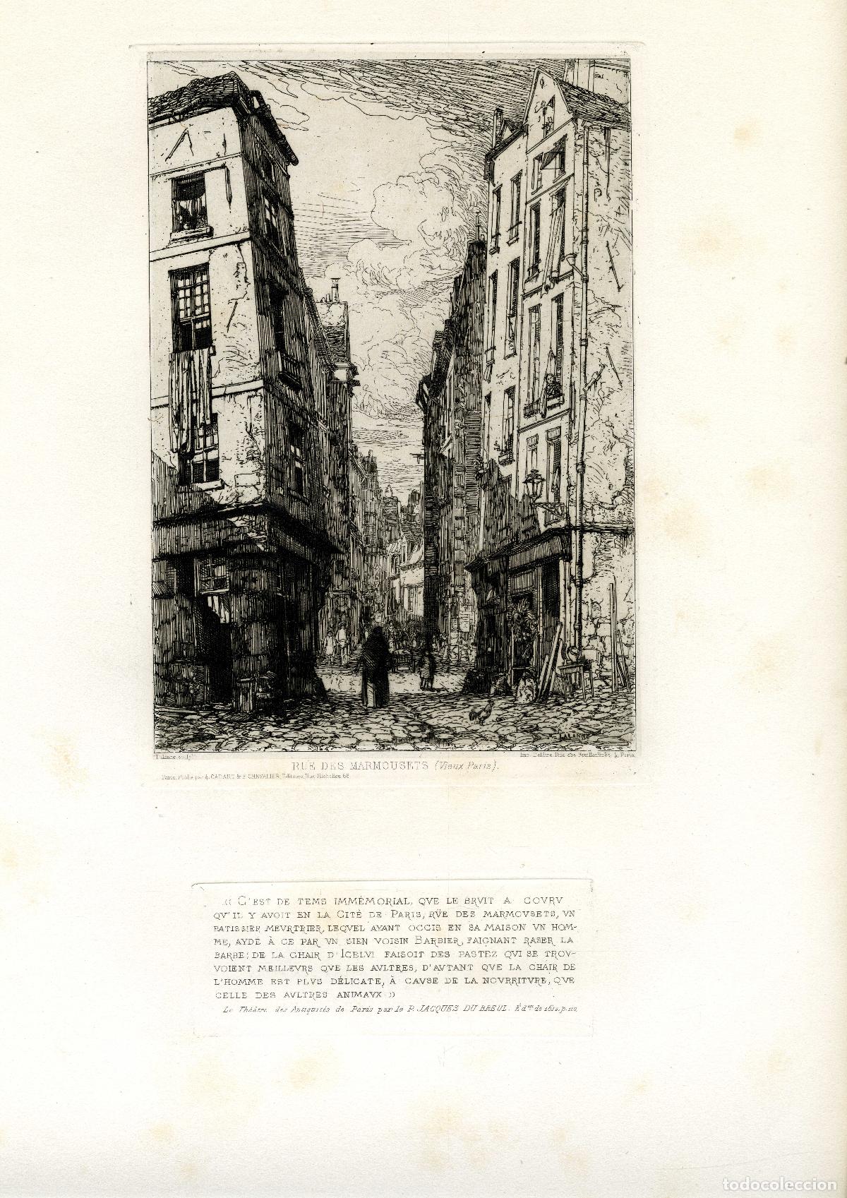 Arte: LALANNE, Maxime (1827-1886) Rue des Marmousets (Vieux Paris). 1863.