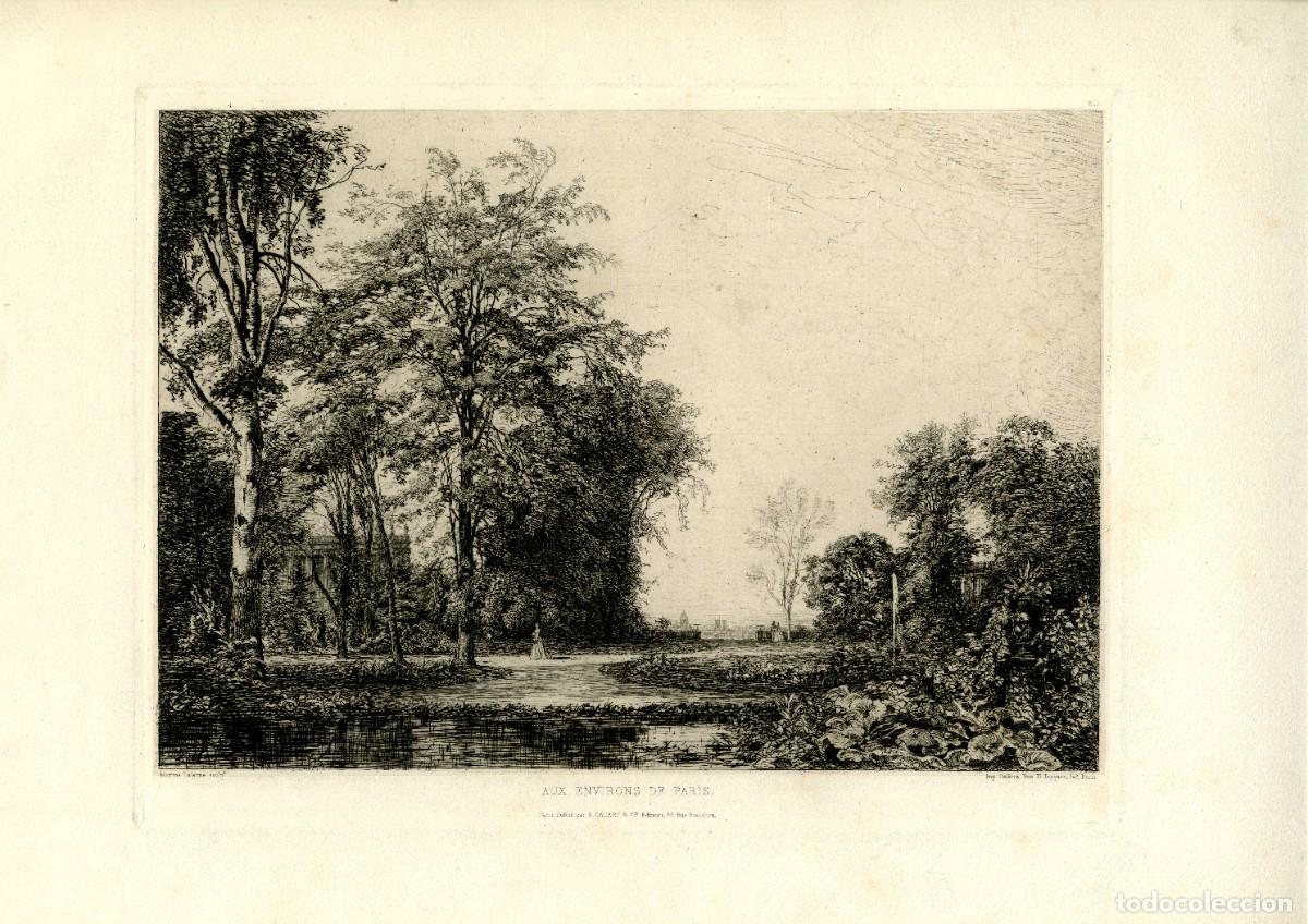 Arte: LALANNE, Maxime (1827-1886). Aux environs de Paris. 1863.