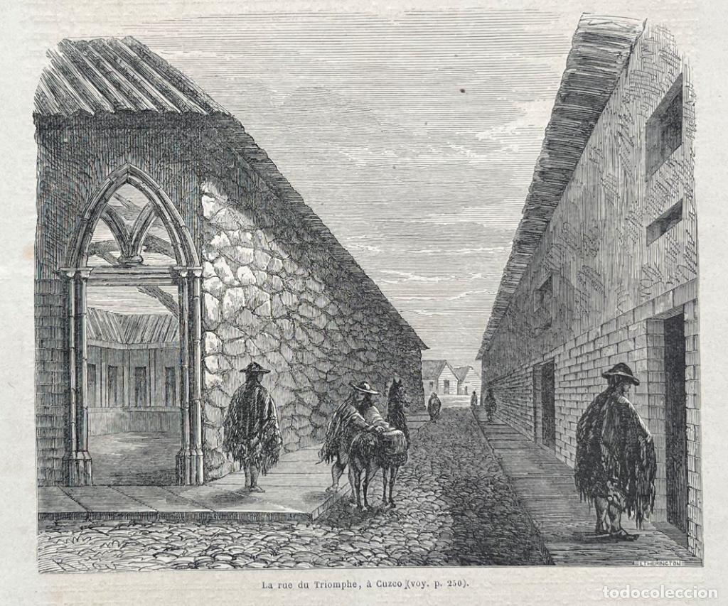 Art: Vista de la calle del Triunfo en Cuzco (Per&uacute;), 1863. Ethencton