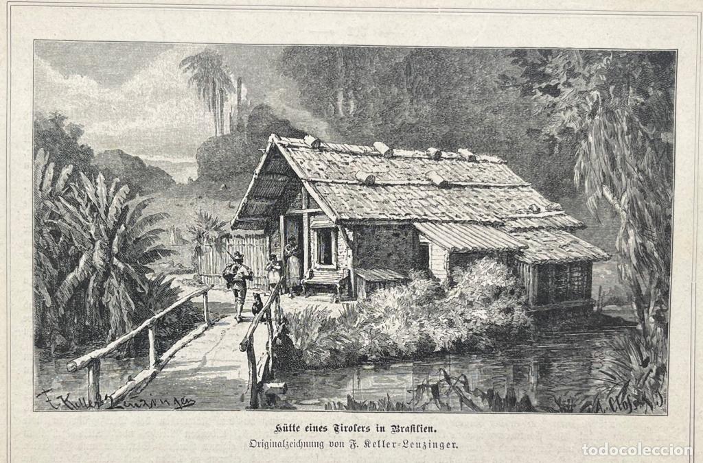 Arte: Casa tipo europeo en Brasil (Am&eacute;rica del sur), hacia 1890.