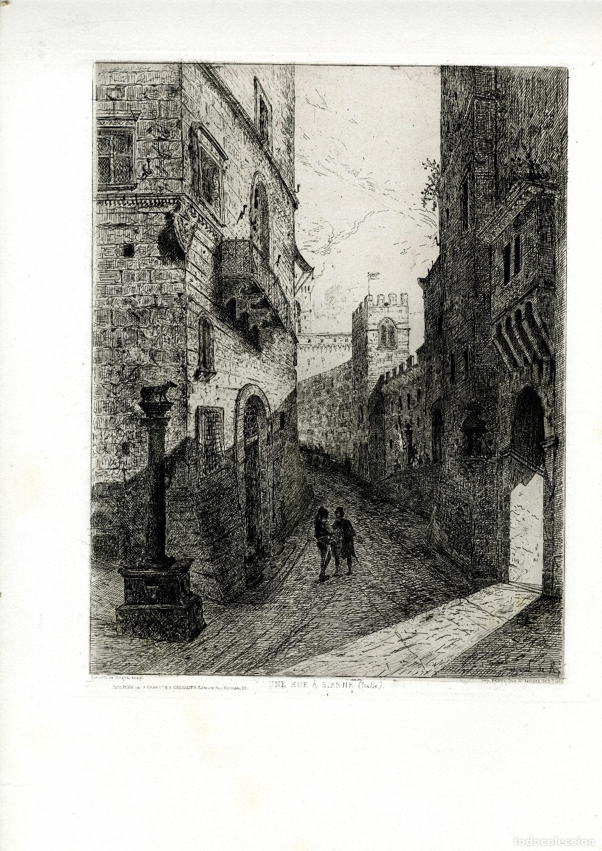 Arte: LECONTE DE ROUJOU, Louis Auguste G. (1819-1902). Une rue &agrave; Sienne (Italie). 1863.