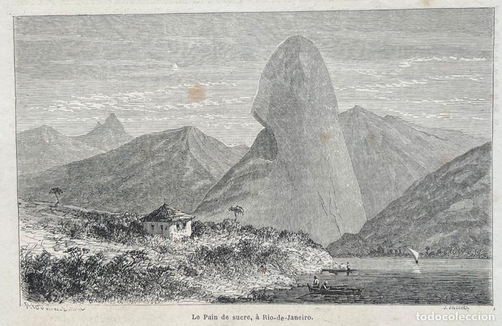 Art: Vista del Pan de Azucar en R&iacute;o de Janeiro (Brasil), 1861. Riou/Biard/Golchard