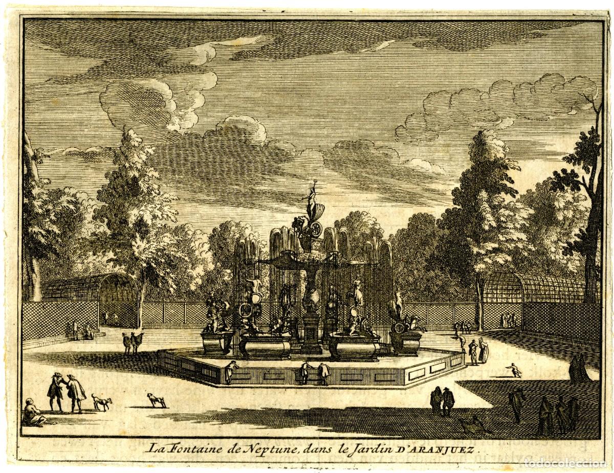 Arte: Aranjuez. Fuente de Neptuno. Leiden, 1707 - Foto 1