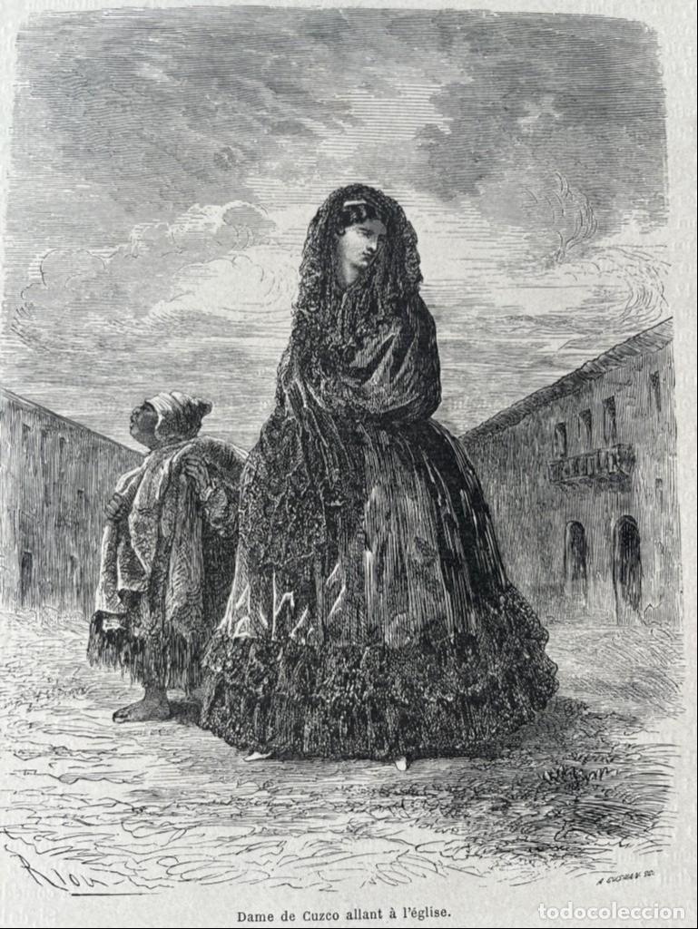 Kunst: Mujeres de Cuzco, Per&uacute; (Am&eacute;rica del sur), 1863. Riou/A. Gusman